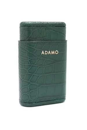 Green Crocodile Leather Cigar Case