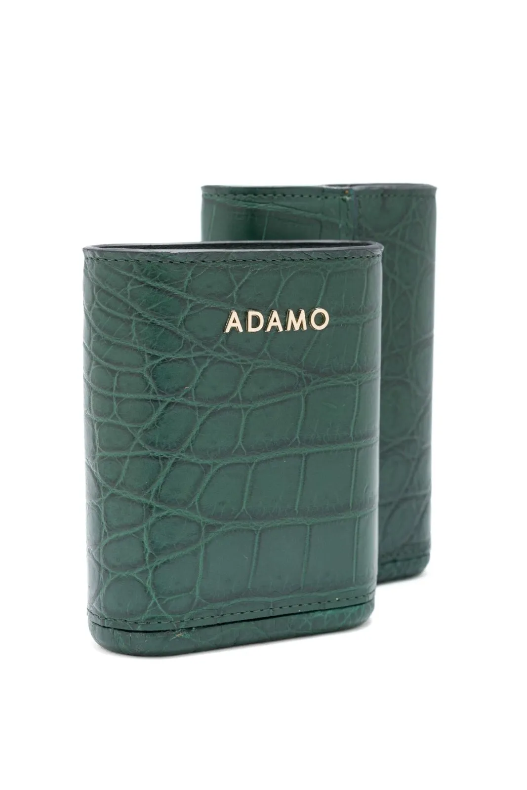 Green Crocodile Leather Cigar Case