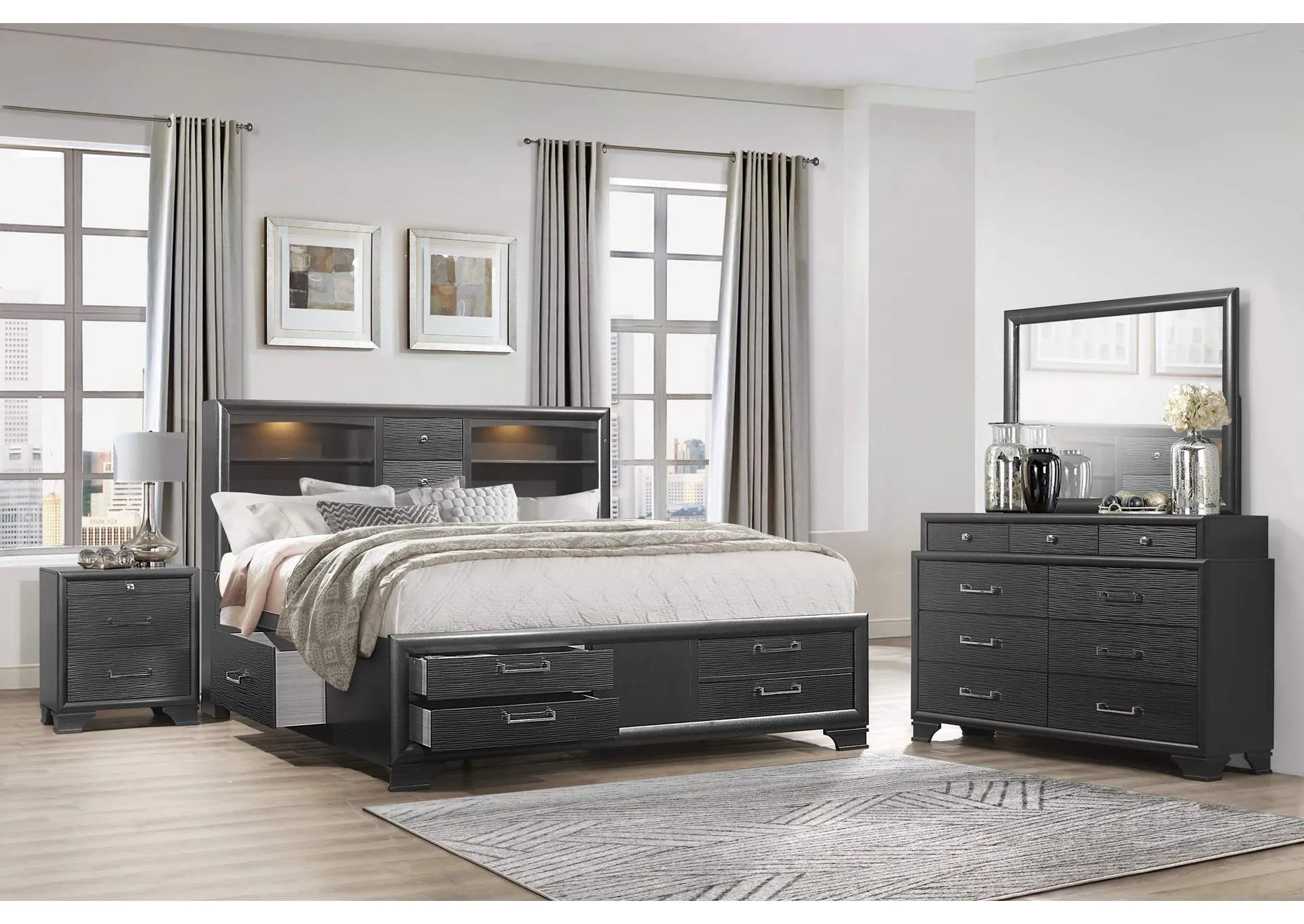 Grey Jordyn King Bed