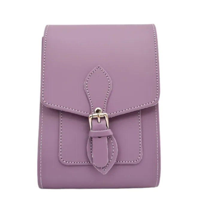 Handmade Leather Festival Phone Bag - Pastel Violet