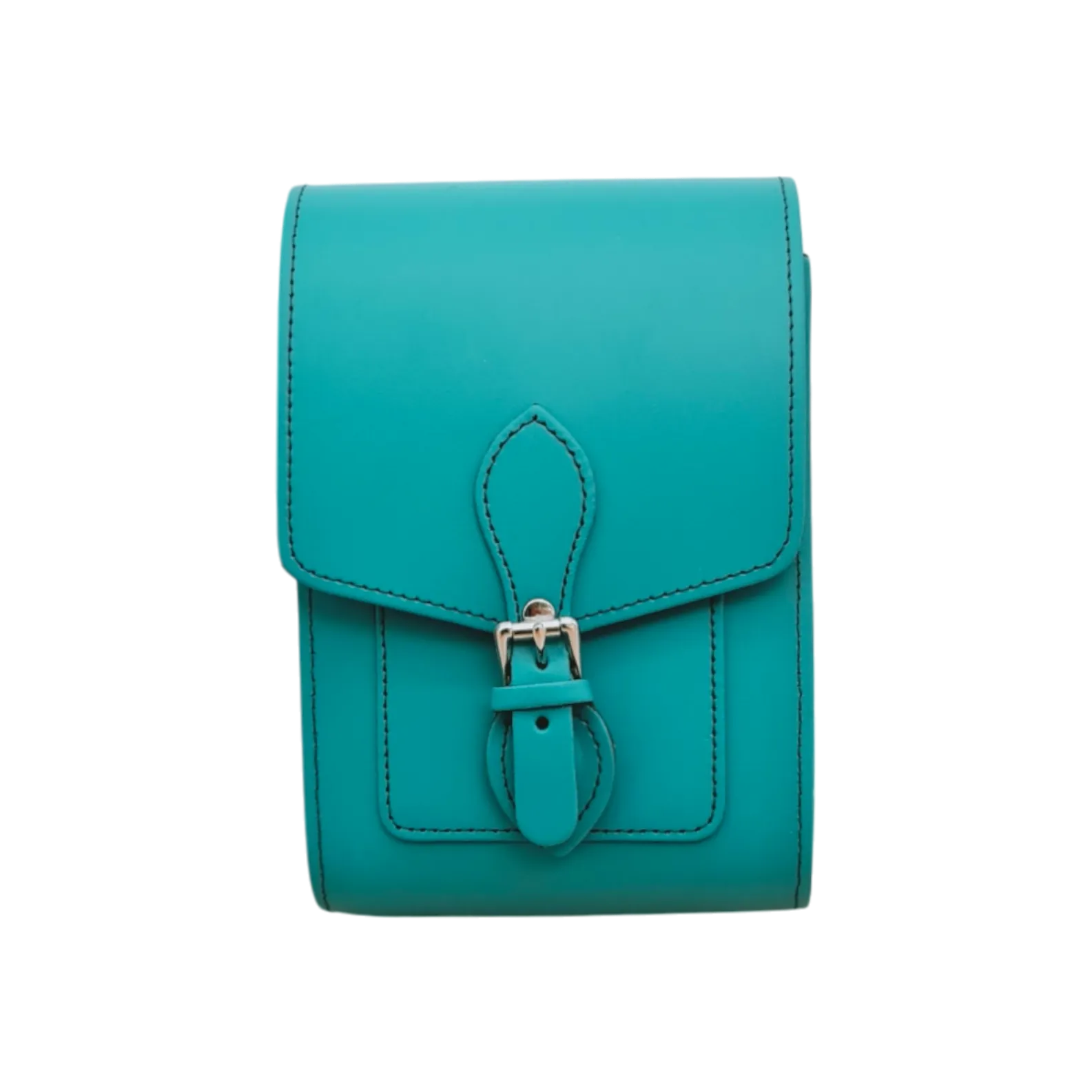 Handmade Leather Festival Phone Bag - Teal