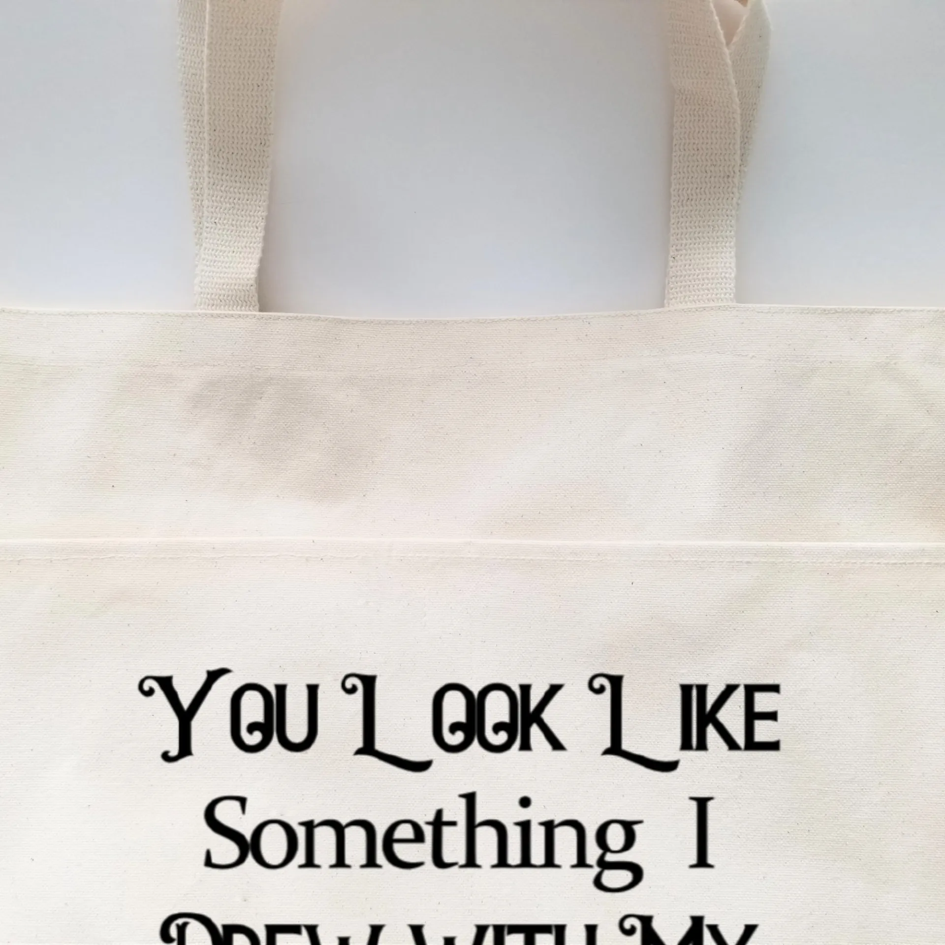 Heavy Cotton Canvas Tote | Large Funny Tote Bag with Pockets | Reusable Bag for Shopping, Beach or Overnight