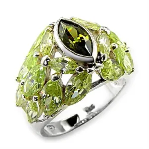 High-Polished 925 Sterling Silver Ring with AAA Grade CZ in Multi Color for Women Style 60618