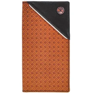 Hooey "Hands Up Basket Weave" Black and Brown Leather Rodeo Wallet