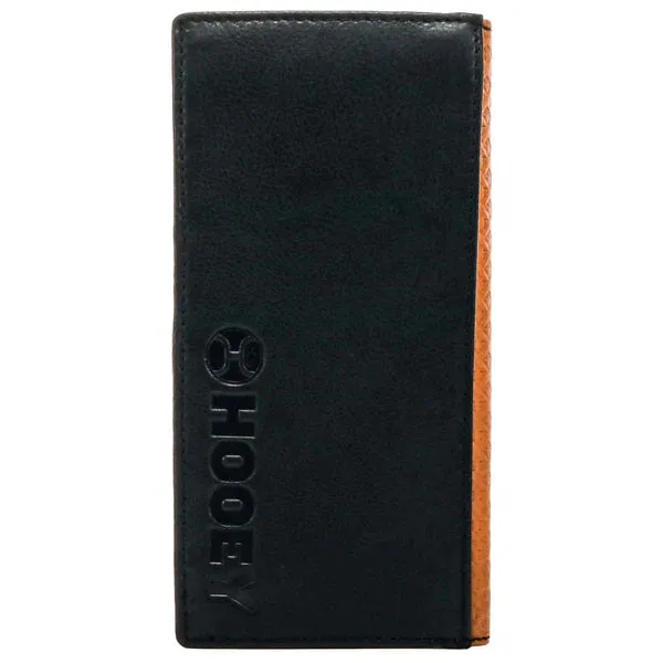 Hooey "Hands Up Basket Weave" Black and Brown Leather Rodeo Wallet