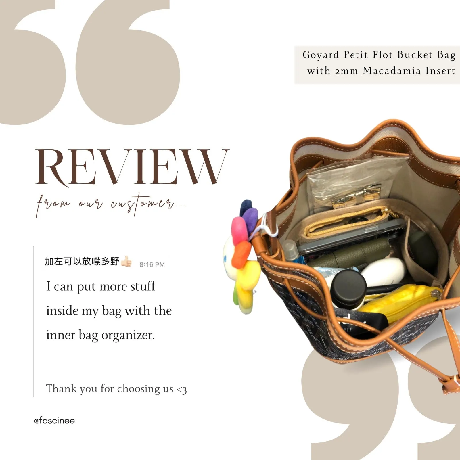 Inner Bag Organizer - Goyard Petit Flot Bucket
