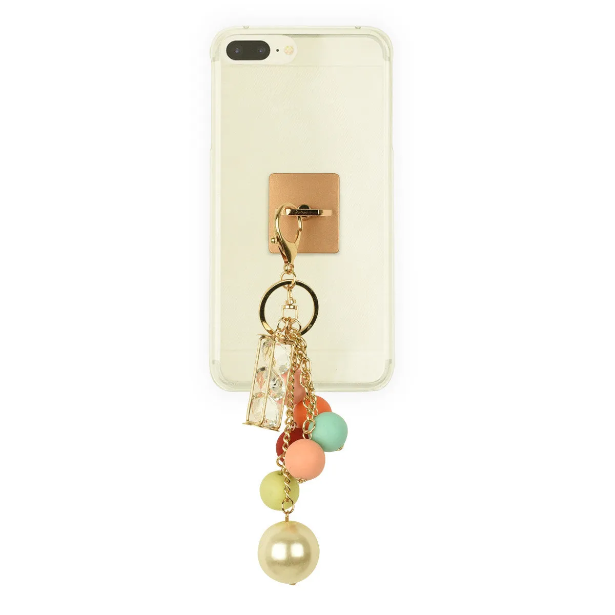 iOrigin Ring Grip and Kick Stand   Multi-Colored Beads with Crystals Key Chain for Mobile Phones & Tablets