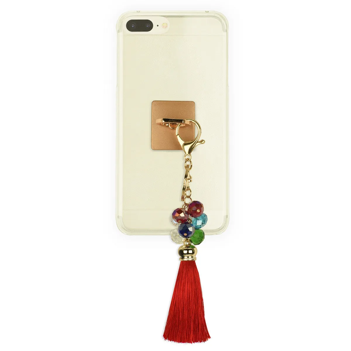 iOrigin Ring Grip and Kick Stand   Multi-Colored Rhinestones & Tassel Key Chain for Mobile Phones & Tablets