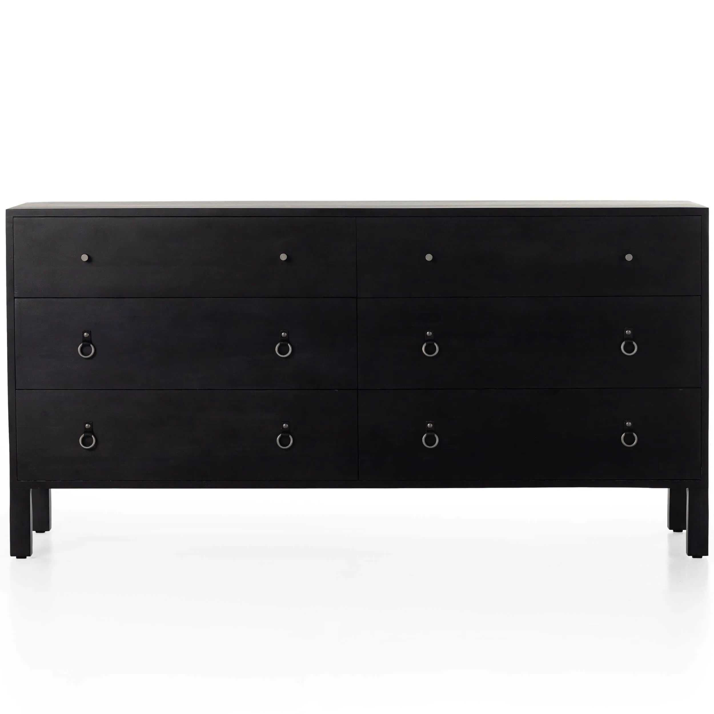 Isador 6 Drawer Dresser, Black Wash Poplar