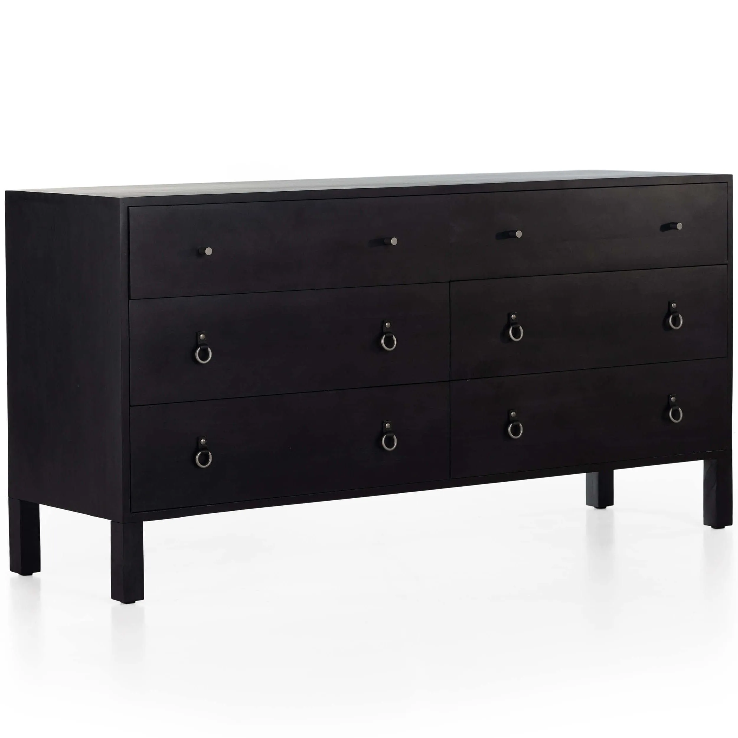 Isador 6 Drawer Dresser, Black Wash Poplar