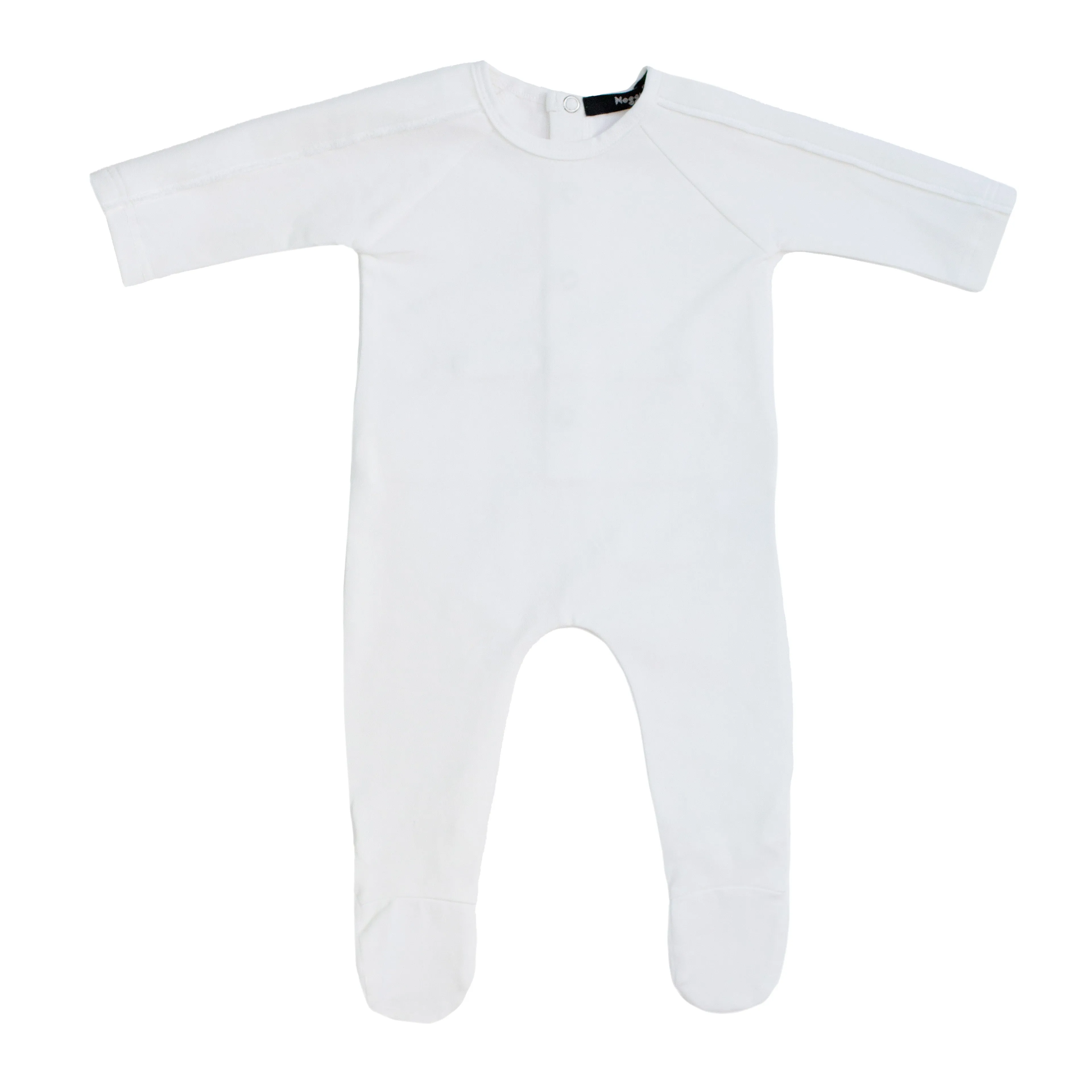 Ivory Velour Trim And Wings Footie