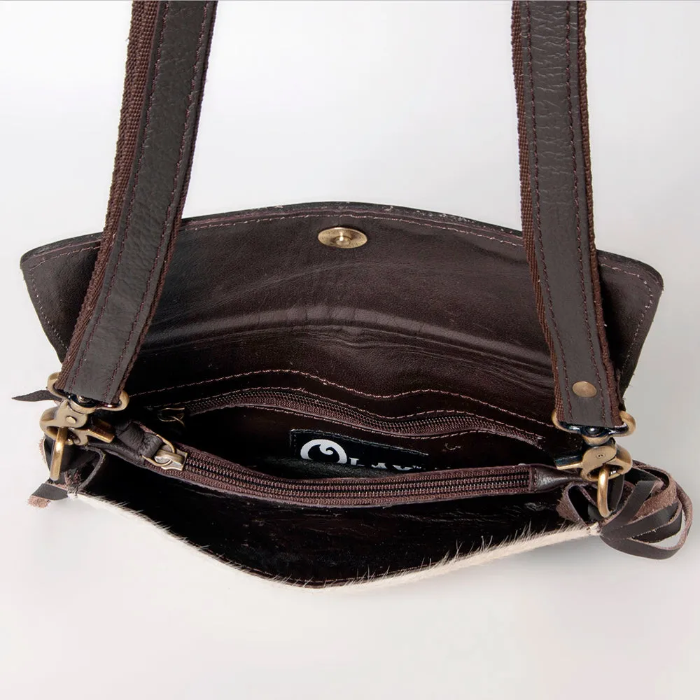 KBA128 - KBA128 -CLUTCH Hand Tooled Saddle Leather and Upcycled Canvas Ladies Bag KBA128 - KBA128