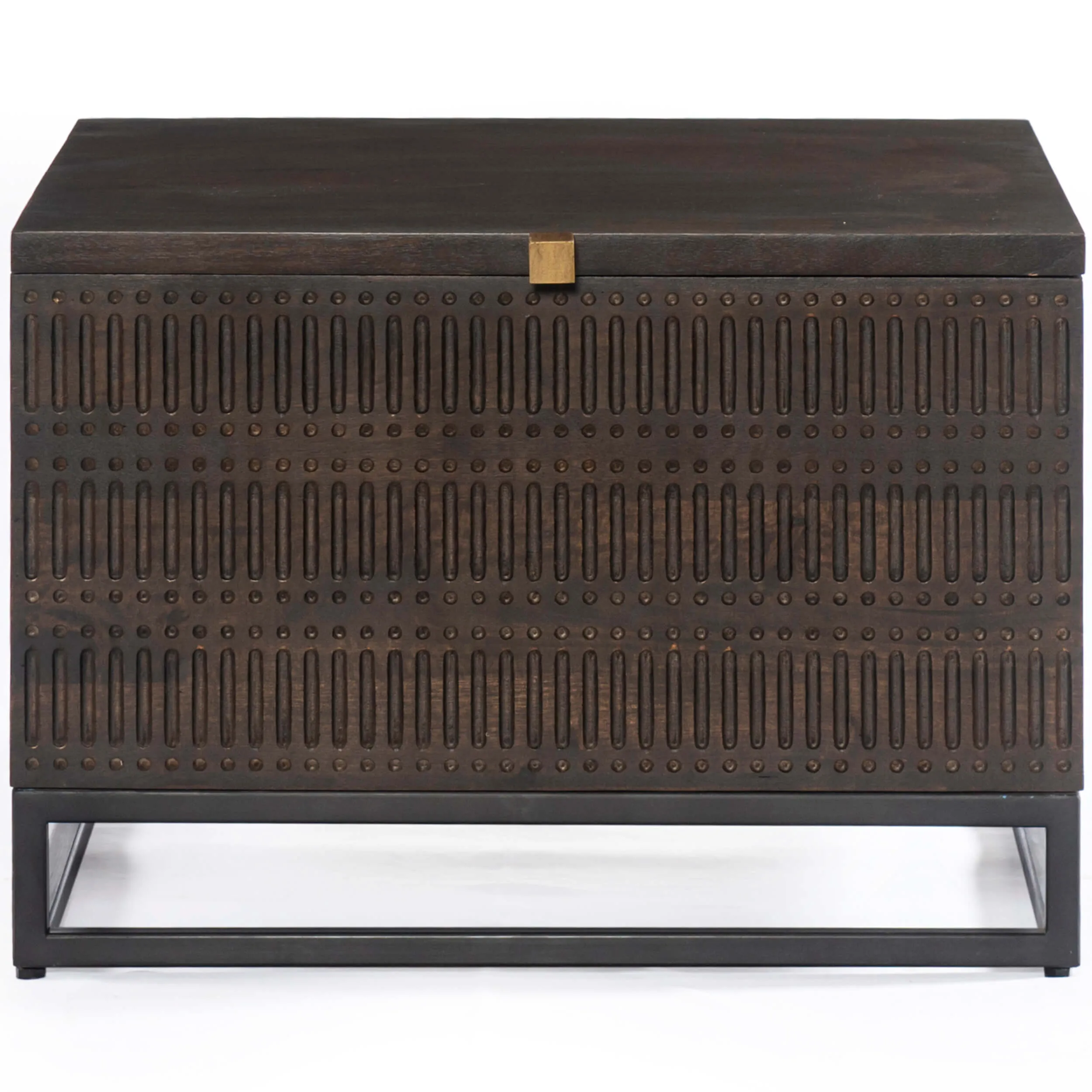 Kelby Storage Bunching Table, Carved Vintage Brown