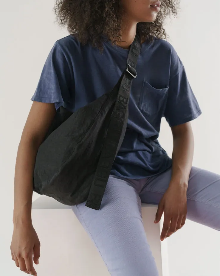 Large Nylon Crescent Bag - Black