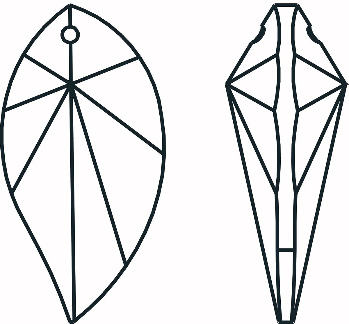 Leaf Crystal 2.5 inches Clear Prism with One Hole on Top