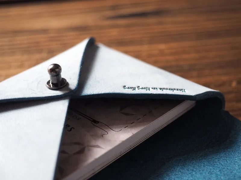 Leather Business Card Holder #Ghost Blue