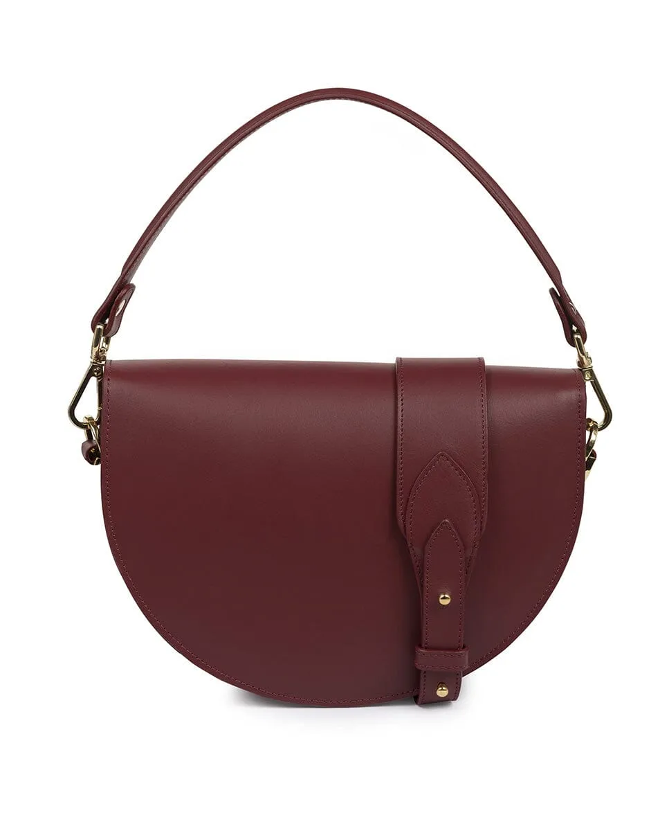 Leather Saddle bag - Burgundy