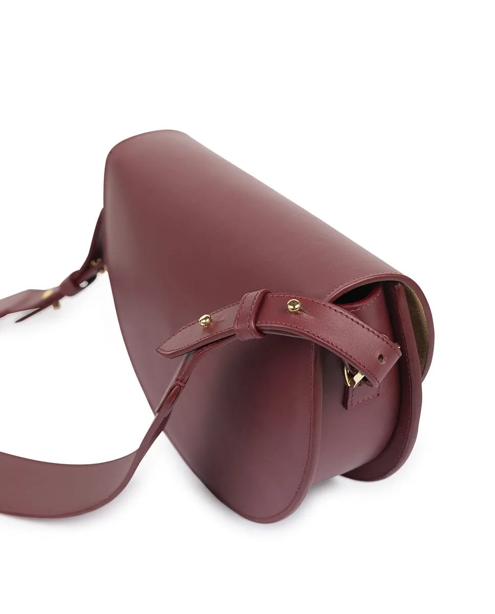Leather Saddle bag - Burgundy