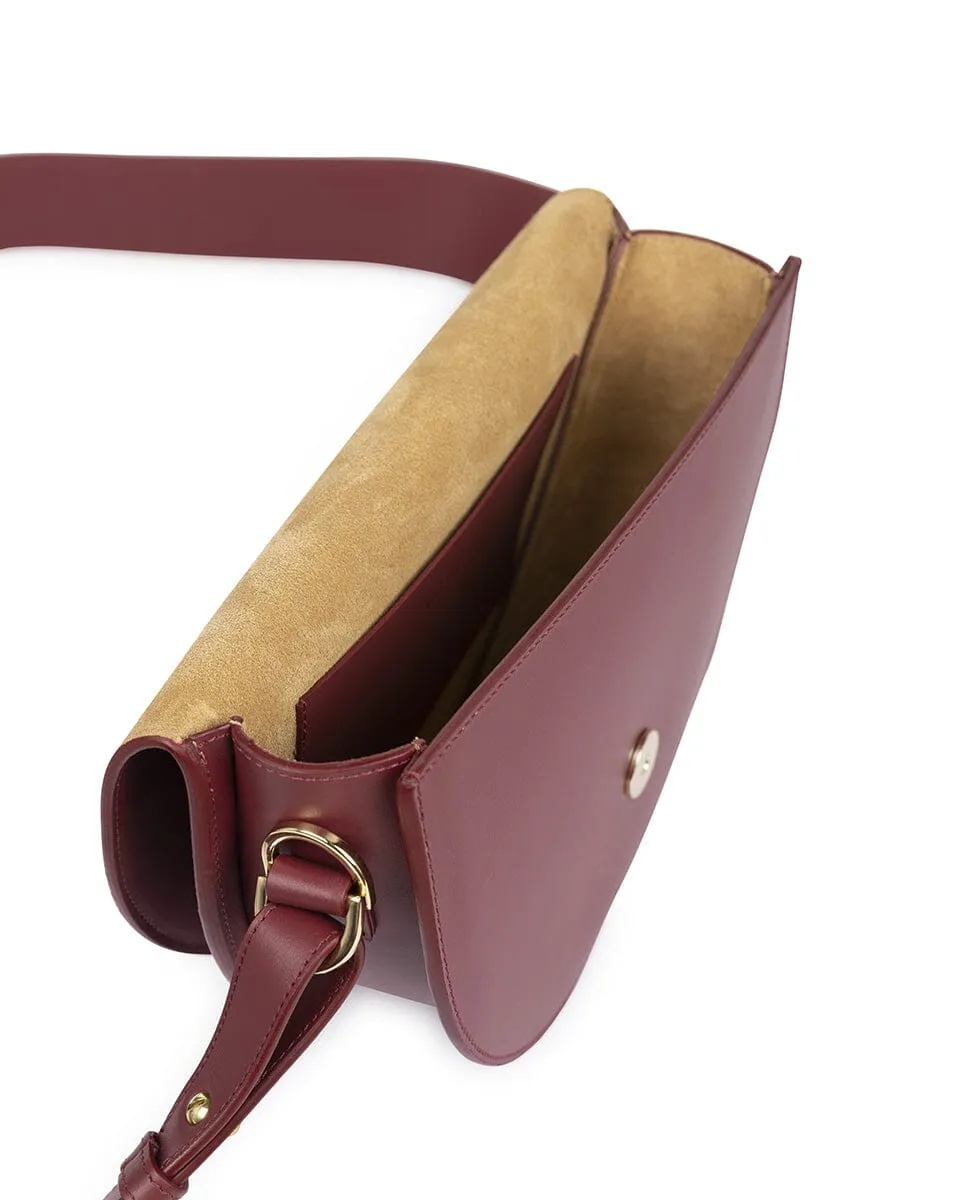 Leather Saddle bag - Burgundy