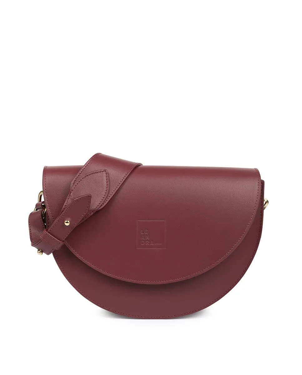 Leather Saddle bag - Burgundy