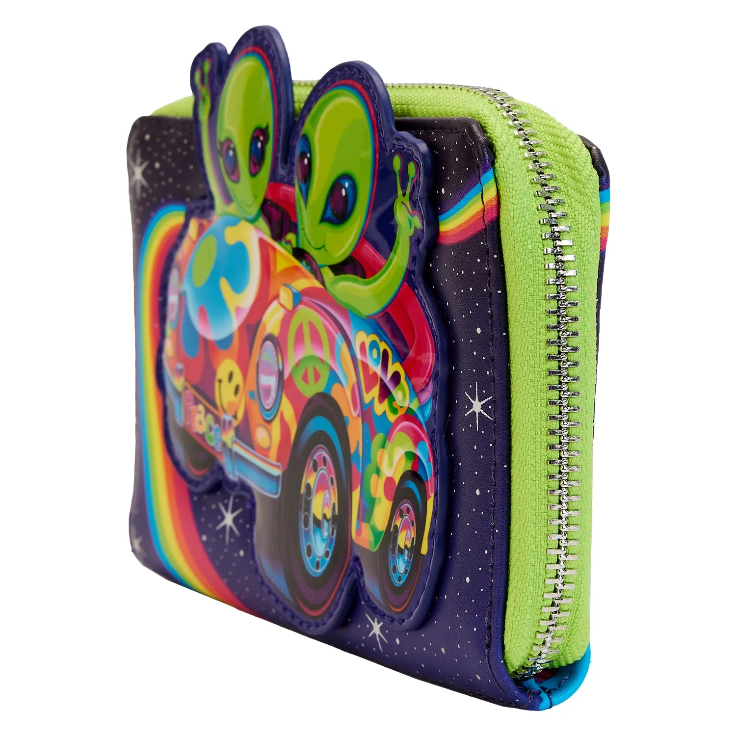 LF Lisa Frank Cosmic Alien Ride ZipAround Wallet