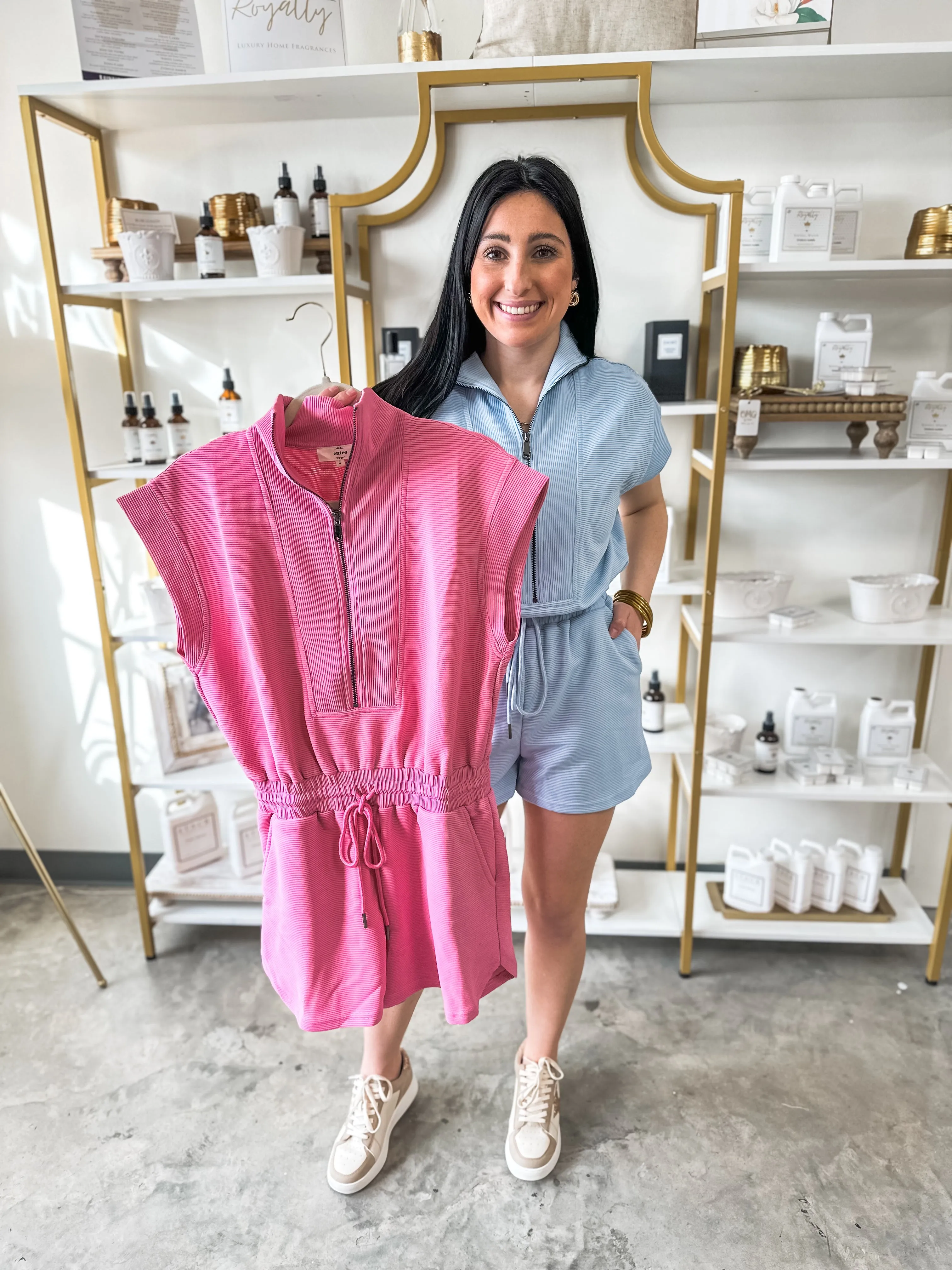 Light Blue On The Run Athleisure Romper
