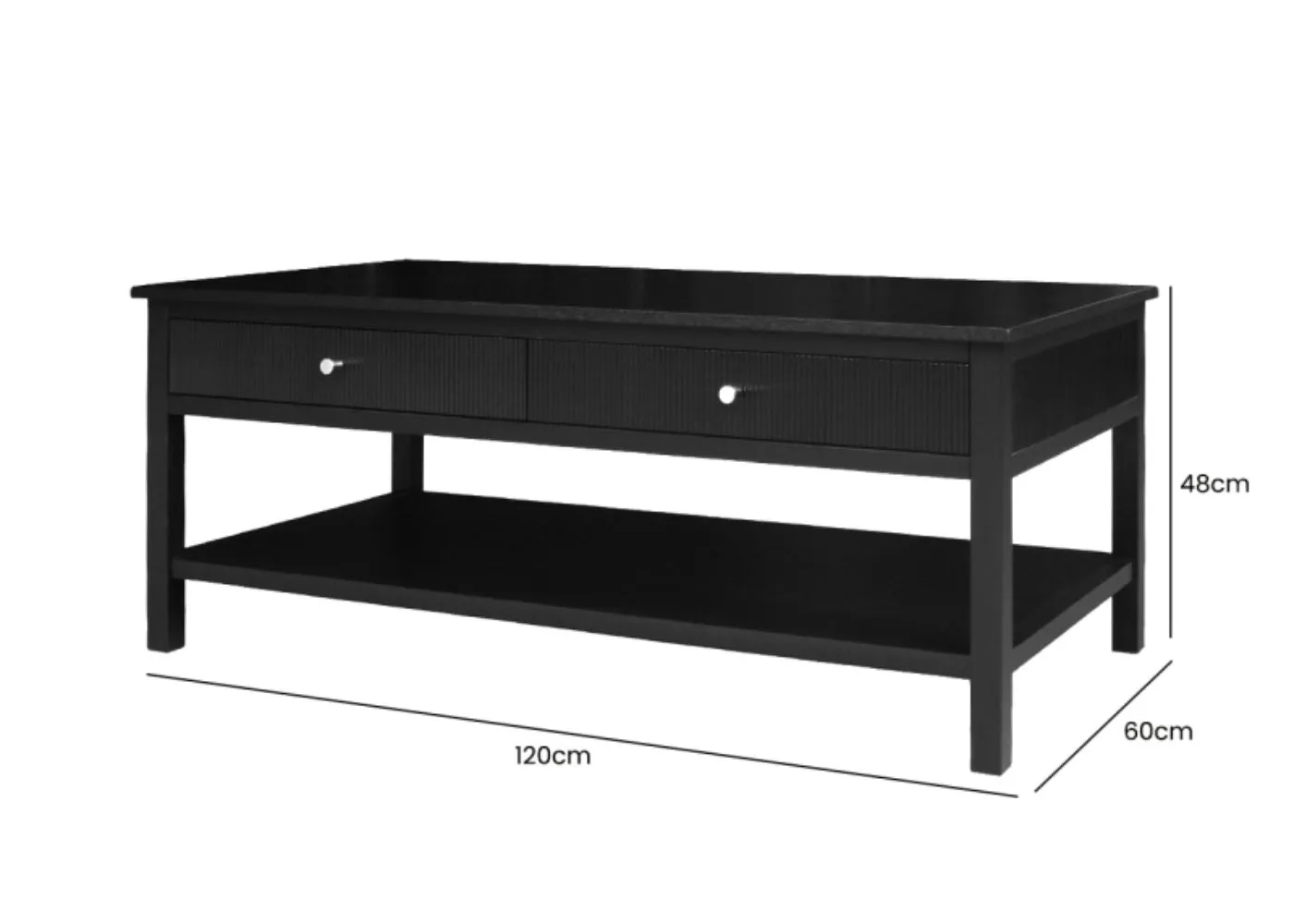 Lindon Black 2-Drawer Coffee Table by Lina Home