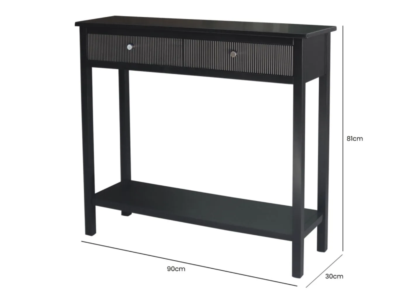 Lindon Black 2-Drawer Console Table by Lina Home