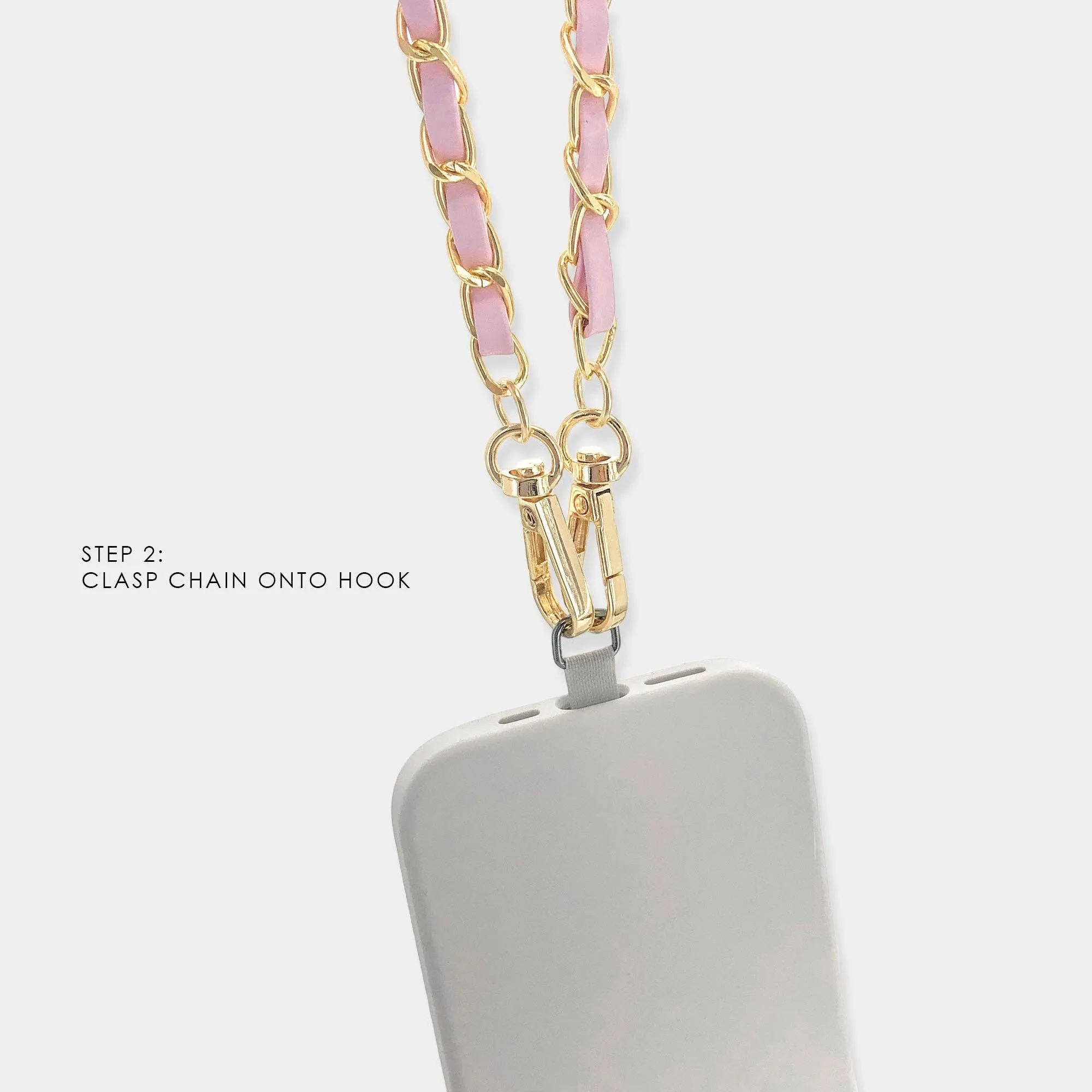 Long Textured Paperclip Phone Chain