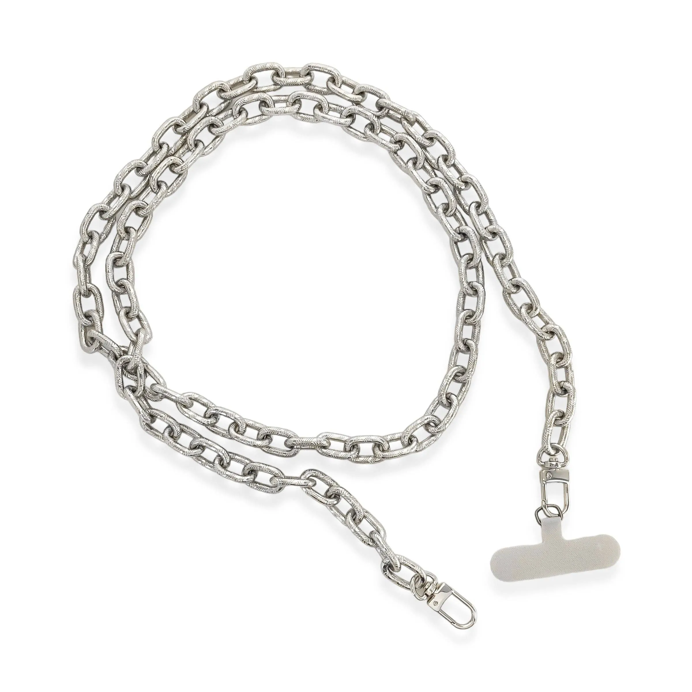Long Textured Paperclip Phone Chain