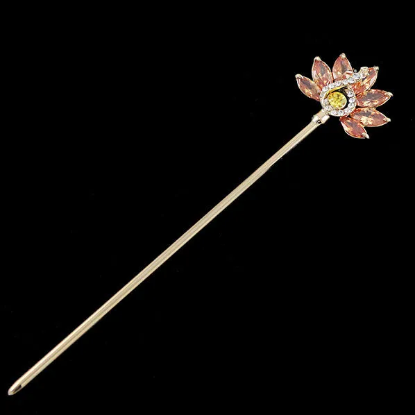 LUX Swarovski Rhinestone Peacock Hair Stick Champagne