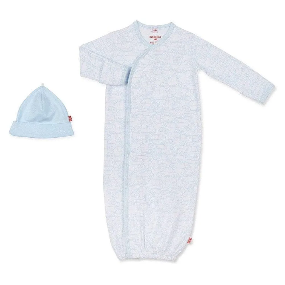 Magnetic Me Auto Bon Cotton Infant Gown & Hat Set