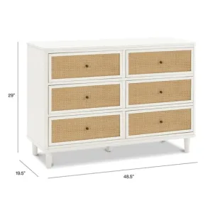 Marin With Cane 6 Drawer Assembled Dresser
