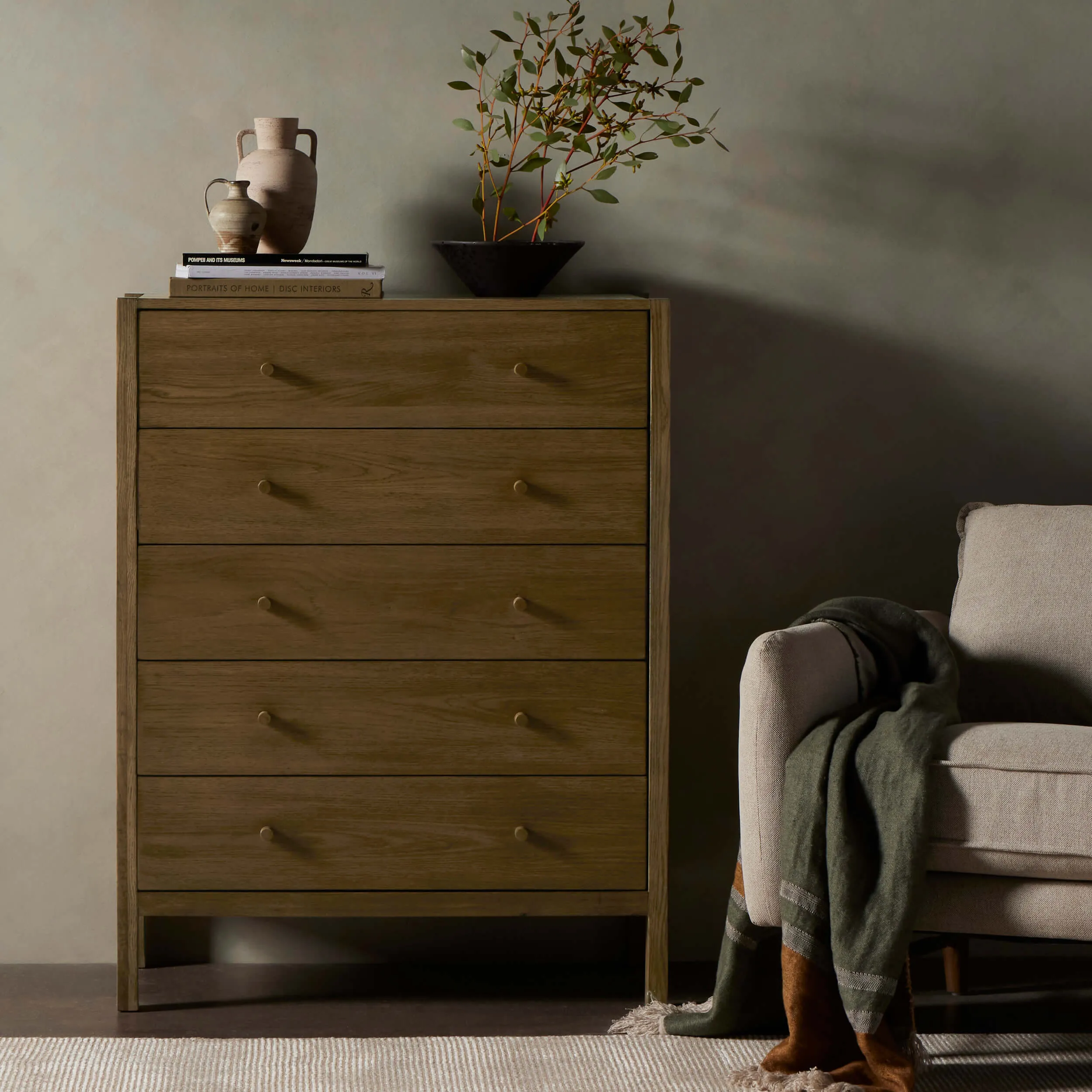 Meadow 5 drawer Dresser, Tawney Oak