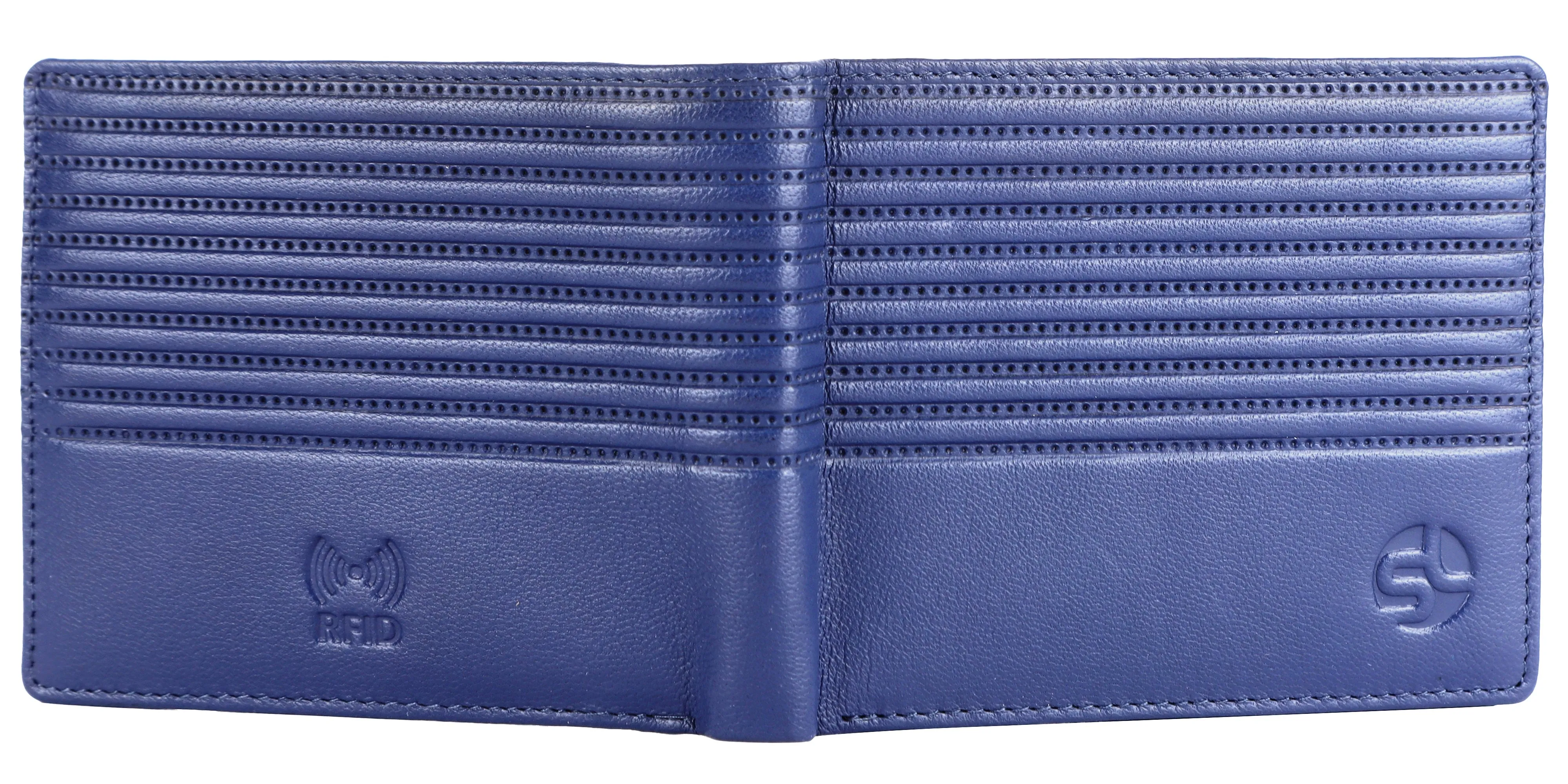 MENS LEATHER WALLET (RFID) 93701 (BLUE)