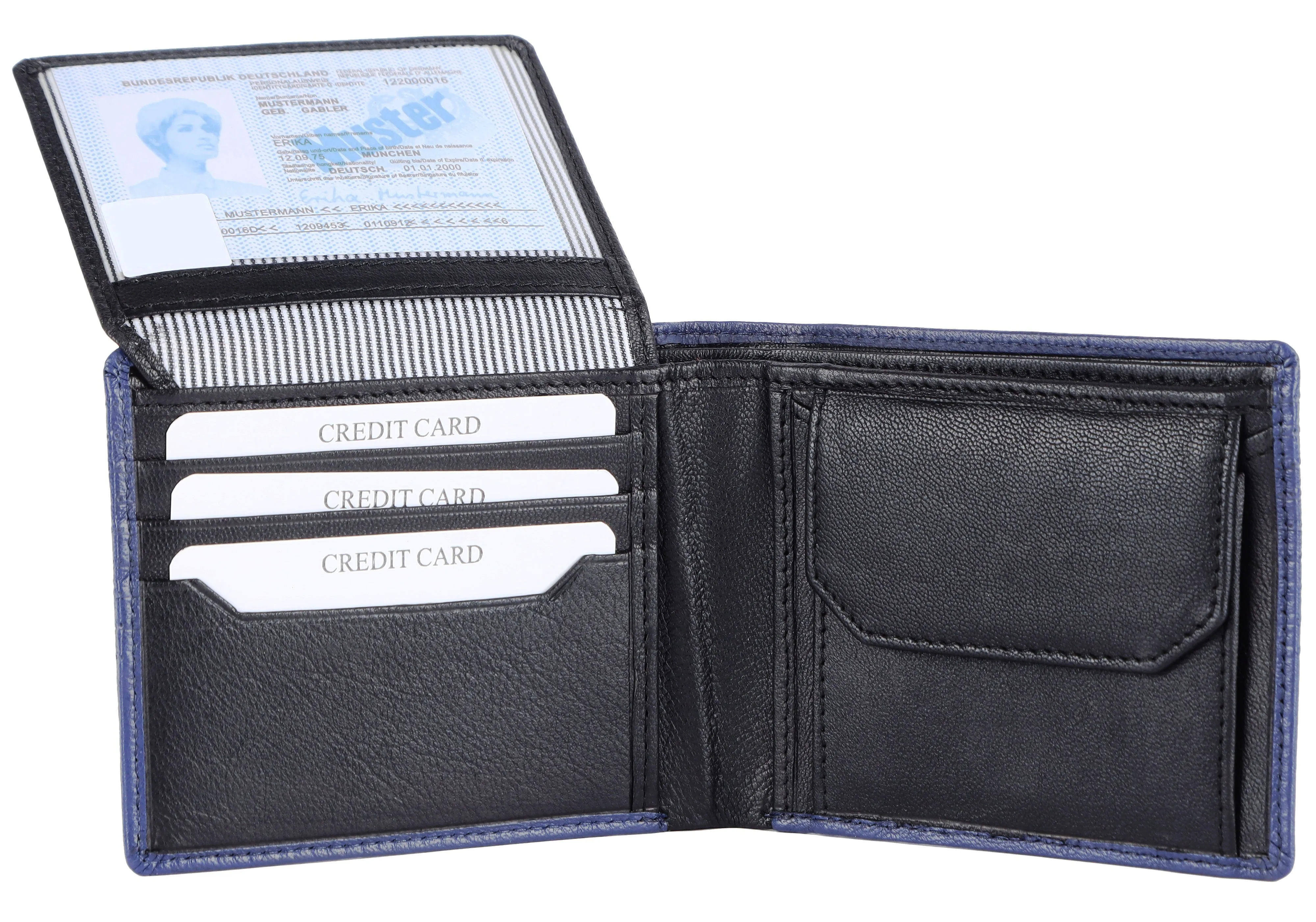 MENS LEATHER WALLET (RFID) 93701 (BLUE)
