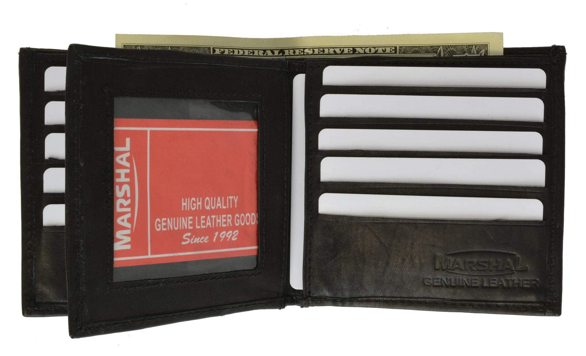 Mens Wallet with 15 Credit Card Slots Genuine Leather 501