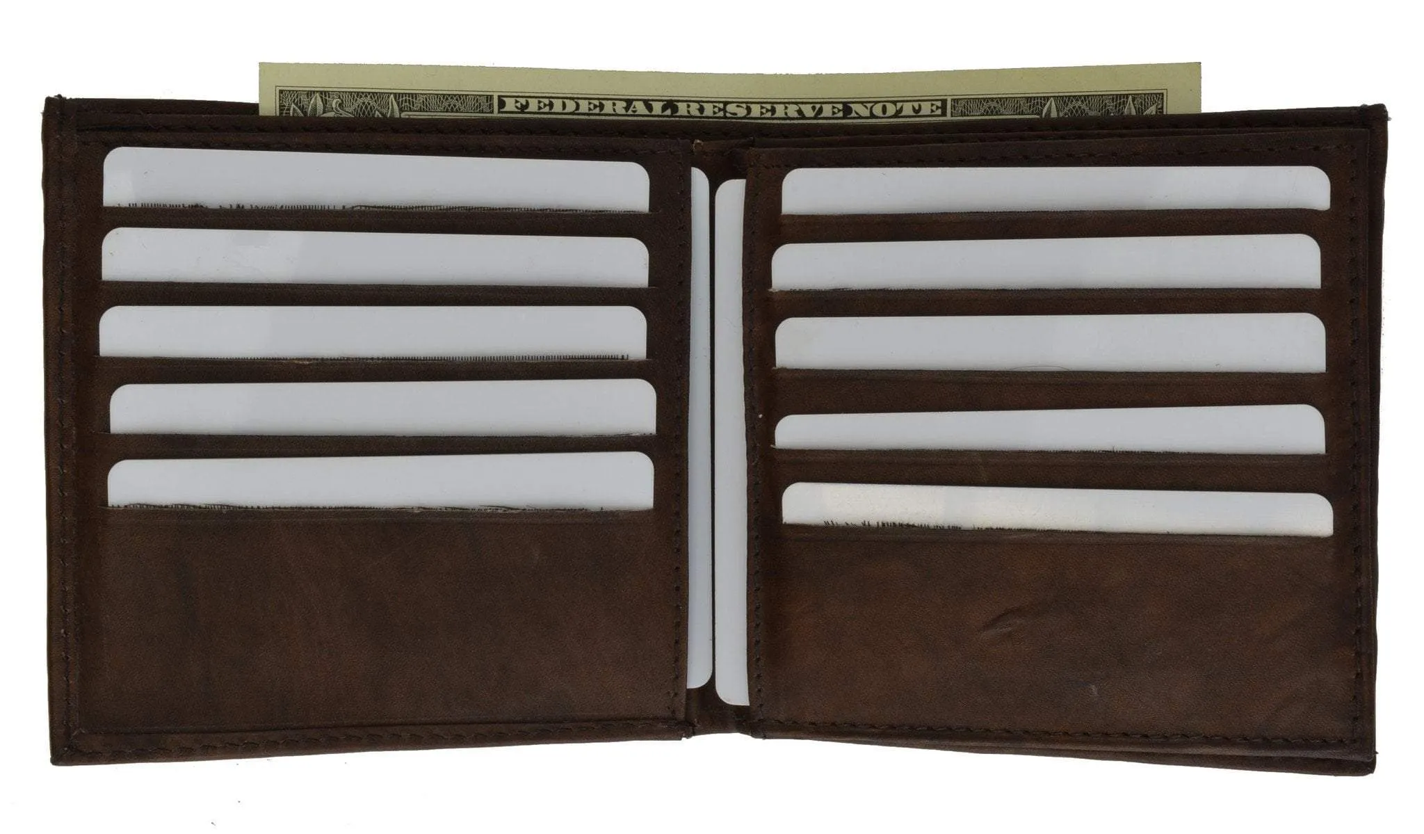 Mens Wallet with 15 Credit Card Slots Genuine Leather 501