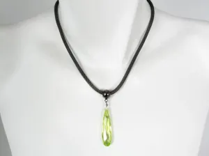 Mesh Necklace with Crystal Pendant