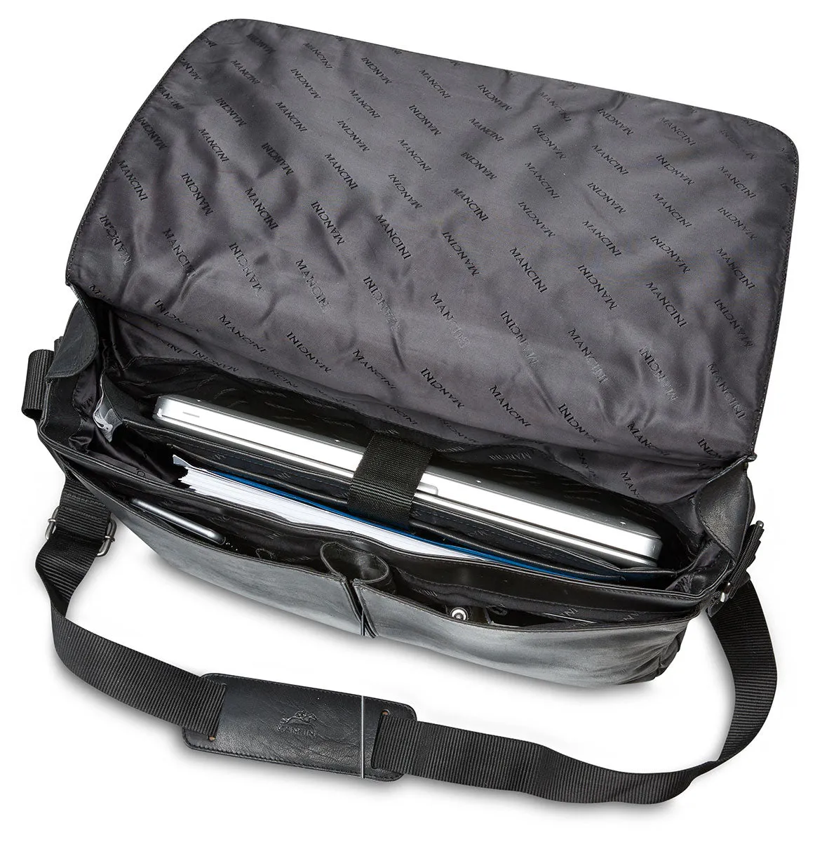 Messenger bag for 15'' Laptop / Tablet, 16.25" x 3.25" x 12", Black