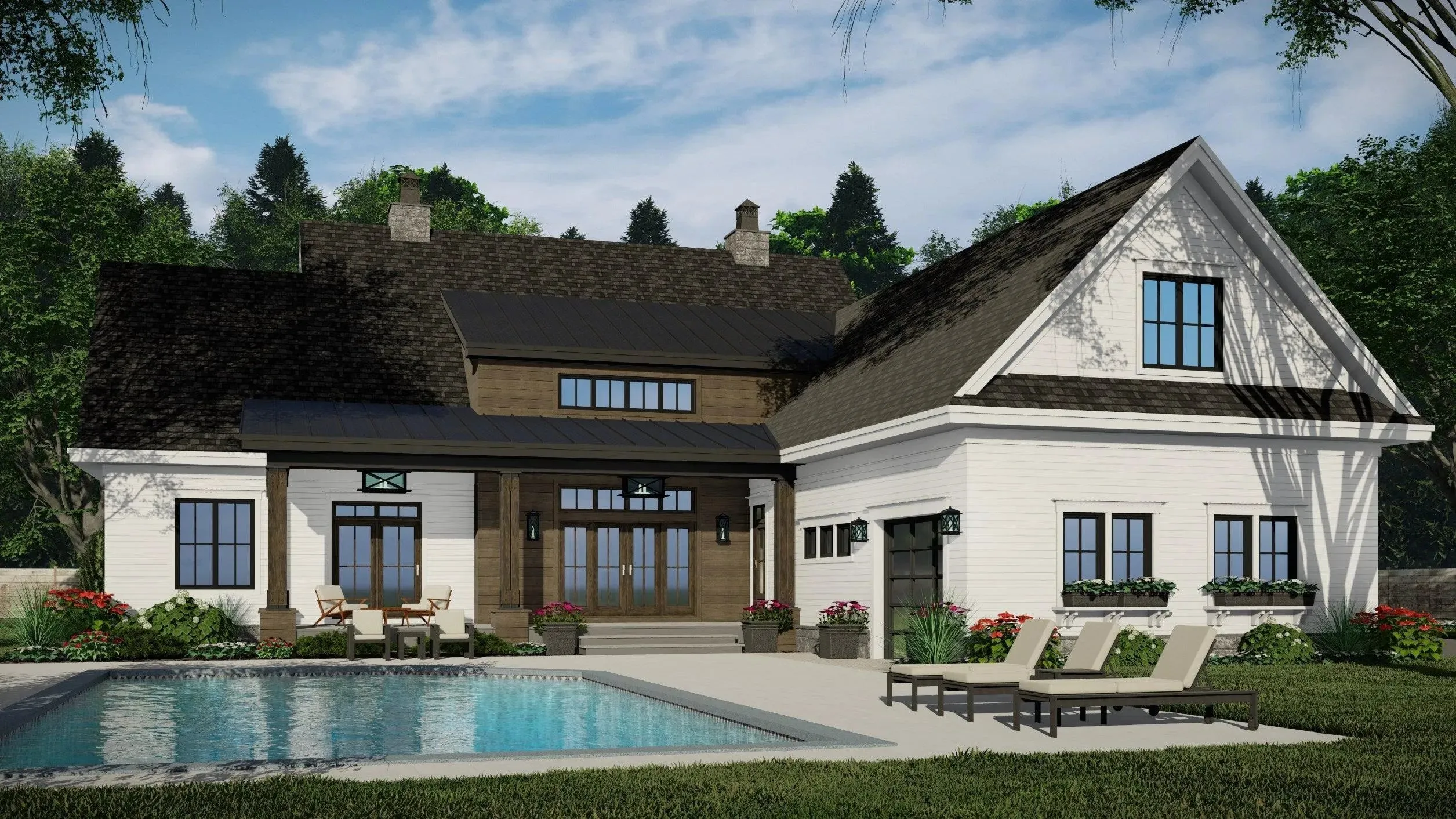Modern Farm house elegant living with spacious design and inviting outdoor spaces!