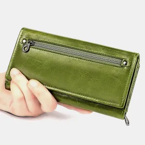 Money Manager RFID Women's Leather Wallet Cellphone Holder Clutch Organizer