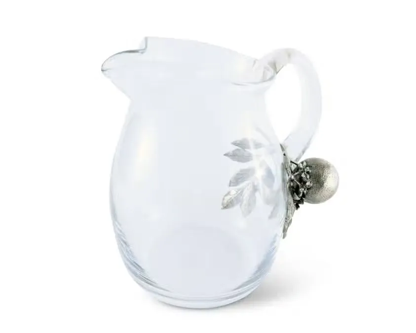 ORANGE BLOOMS GLASS PITCHER