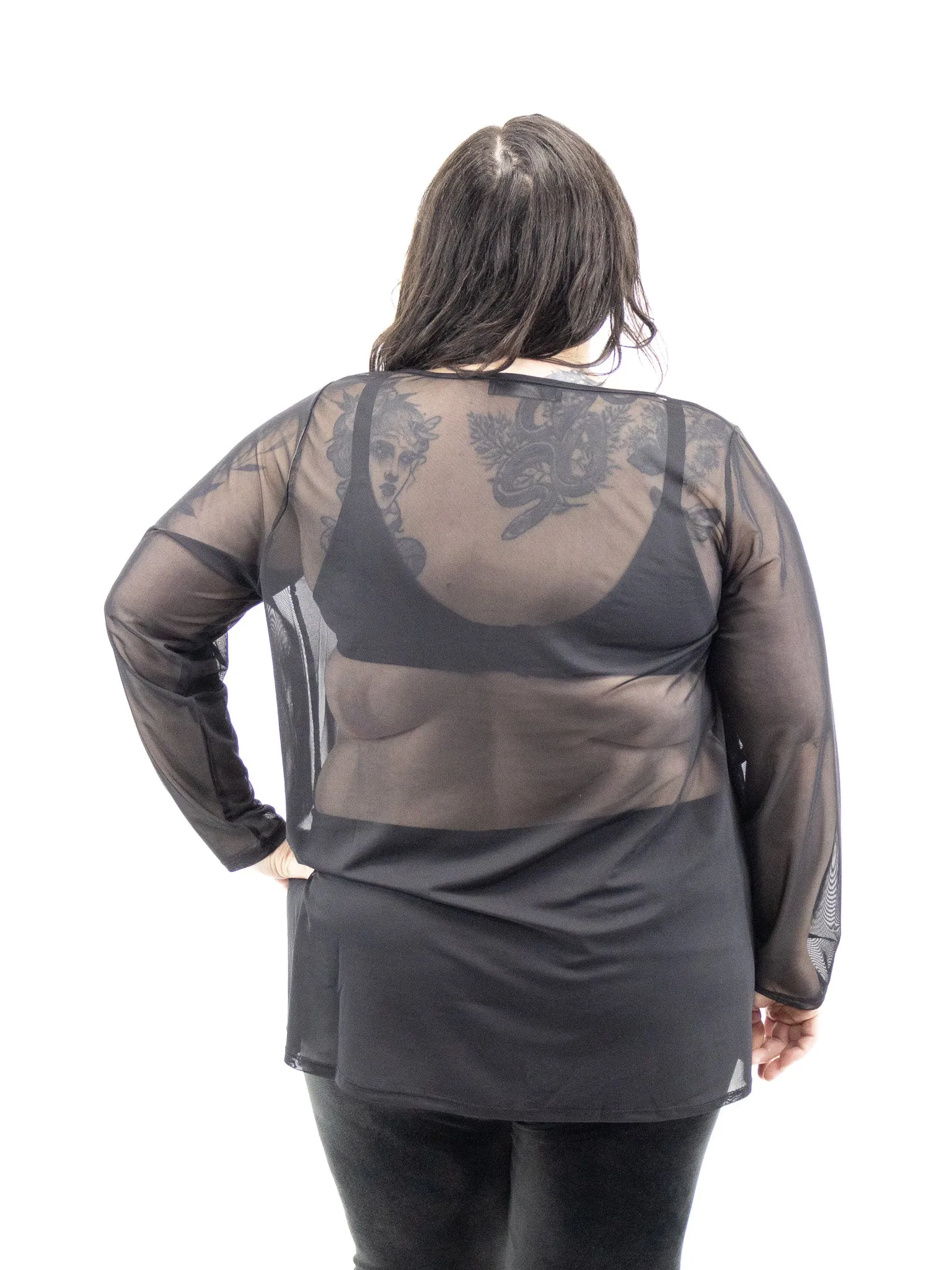 Oversized Mesh Long Sleeve Top FOXBLOOD