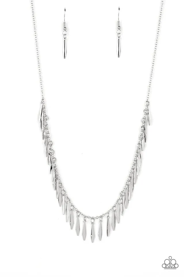 Paparazzi Necklace ~ Striking Sheen - Silver