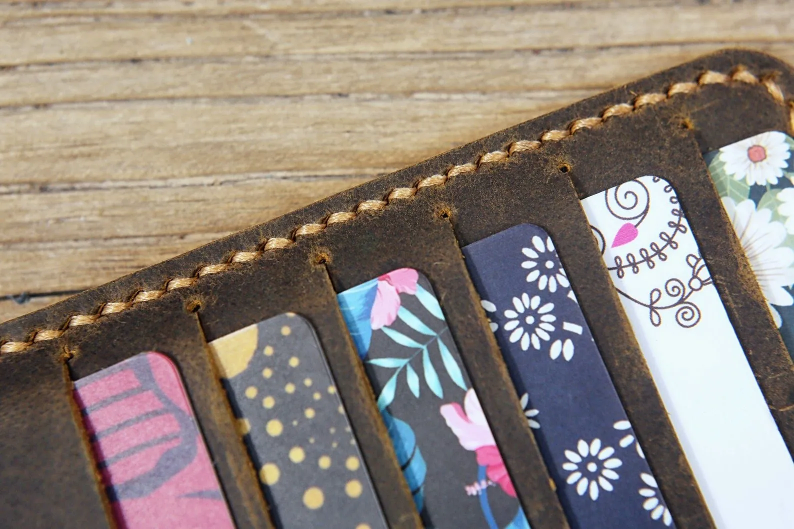 Personalized leather checkbook covers with pen holder