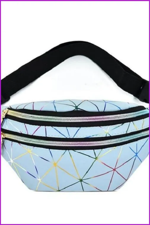 Plaid Hologram Fanny Pack Waist Bag F1043