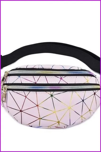 Plaid Hologram Fanny Pack Waist Bag F1043