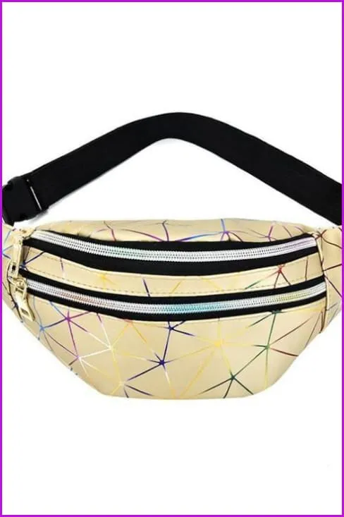 Plaid Hologram Fanny Pack Waist Bag F1043