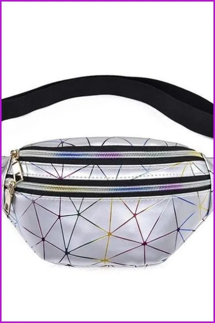 Plaid Hologram Fanny Pack Waist Bag F1043